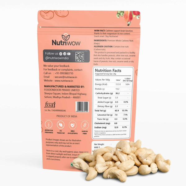 Nutriwow Premium Cashews | Kaju - Nutriwow