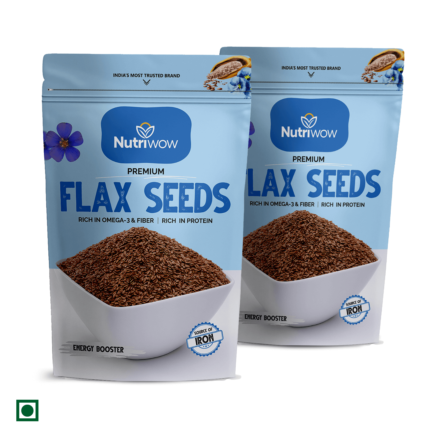 Nutriwow® Premium Flax Seeds | Alsi Beej | 500g (250g Pack of 2)  - Nutriwow