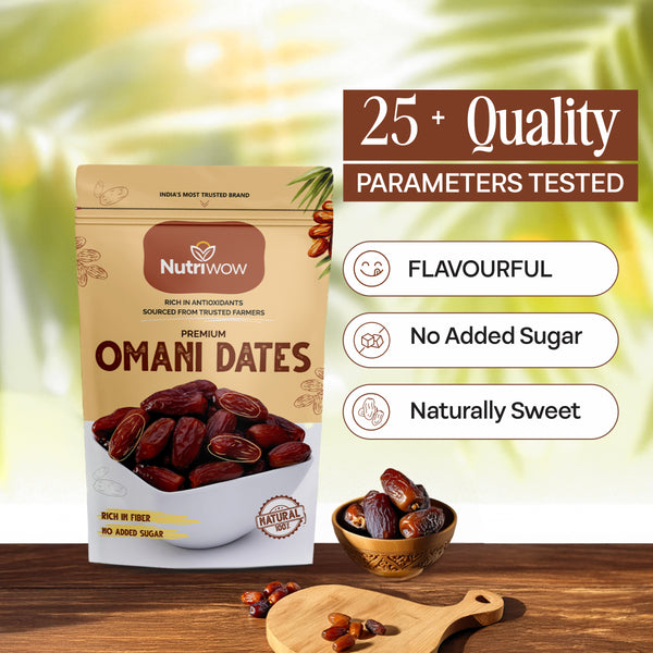 Nutriwow Premium Omani Dates, Khajur 400g and  Premium Green Raisins, Kishmish 500g