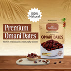 Nutriwow Premium Omani Dates 400g & Roasted & Salted Almonds 200g | Khajur and Badam