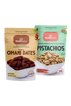 Nutriwow Premium Omani Dates 400g & Roasted & Salted Pistachios 200g | Khajur and Pista |