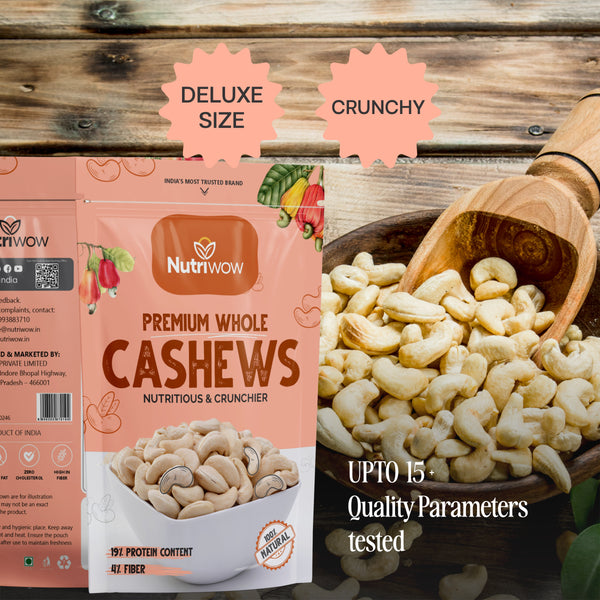 Nutriwow Premium Classic Roasted & Salted Pistachios & Whole Cashew | Pista and Kaju | 400g (200g each)