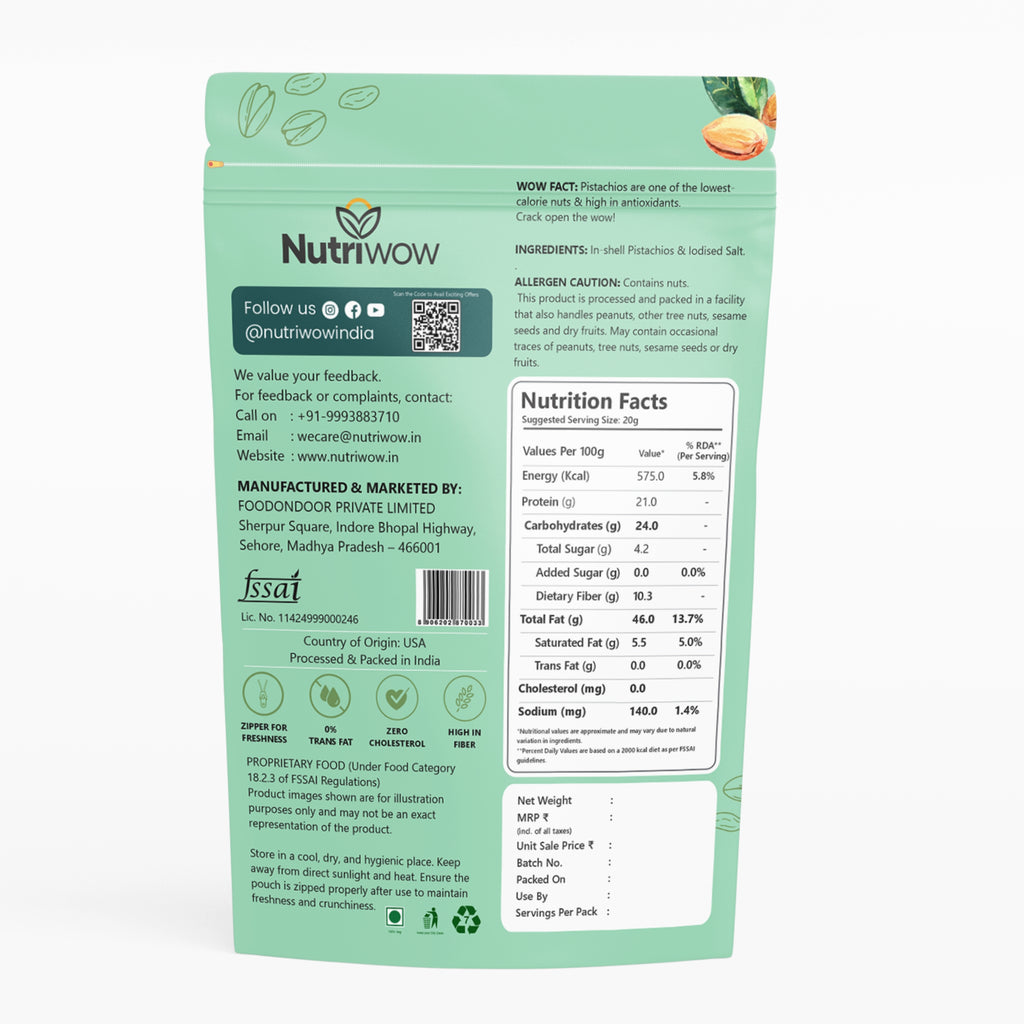 Nutriwow Premium Green Raisins 500g & Roasted & Salted Pistachios 200g & | Kishmish and Pista|
