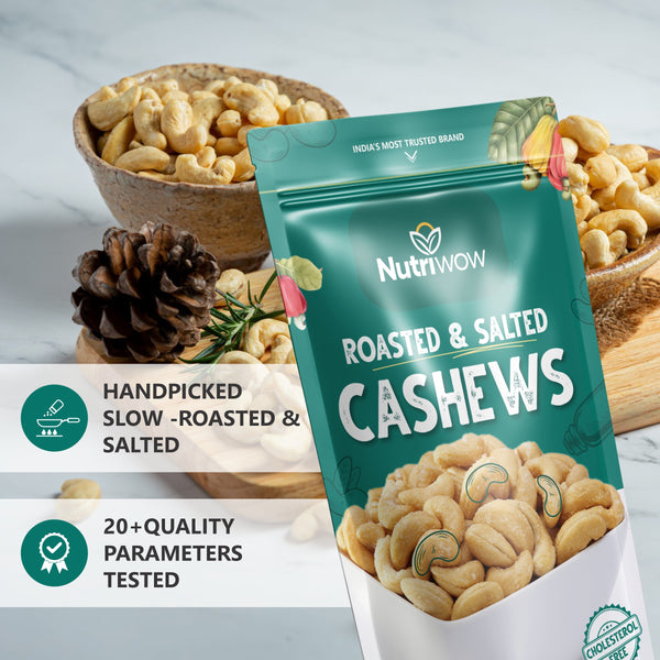 Nutriwow Premium Roasted & Salted Cashew & Almonds| Kaju and Badam | 400g (200g each)