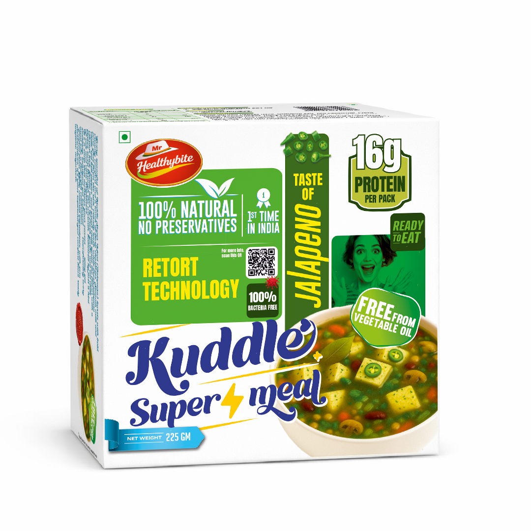 Kuddle Super Meal Jalapeno – Ready to Eat High Protein Meal | 16g Protein | No Preservatives | Free From Vegetable Oil | 225g