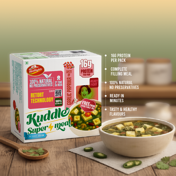 Kuddle Super Meal Garlic Paprika – Ready to Eat High Protein Meal | 16g Protein | No Preservatives | Free From Vegetable Oil | 225g