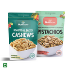 Nutriwow Premium Classic Roasted & Salted Cashew & Pistachios | Kaju & Pista 400g (200g each)