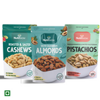 Nutriwow Premium Roasted & Salted Cashew, Almonds and Pistachios | 600g (200g Pack of 3)