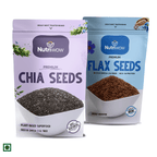 Nutriwow Edible Seeds Combo 500g | Premium Chia Seed 250g and Premium Flax Seeds, Alsi 250g - Nutriwow