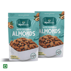 Nutriwow Premium Classic Roasted & Salted Almonds | Badam | 400g (200g Pack of 2) - Nutriwow
