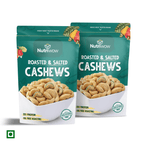 Nutriwow Premium Classic Roasted & Salted Cashew | Kaju | 400g (200g Pack of 2) - Nutriwow