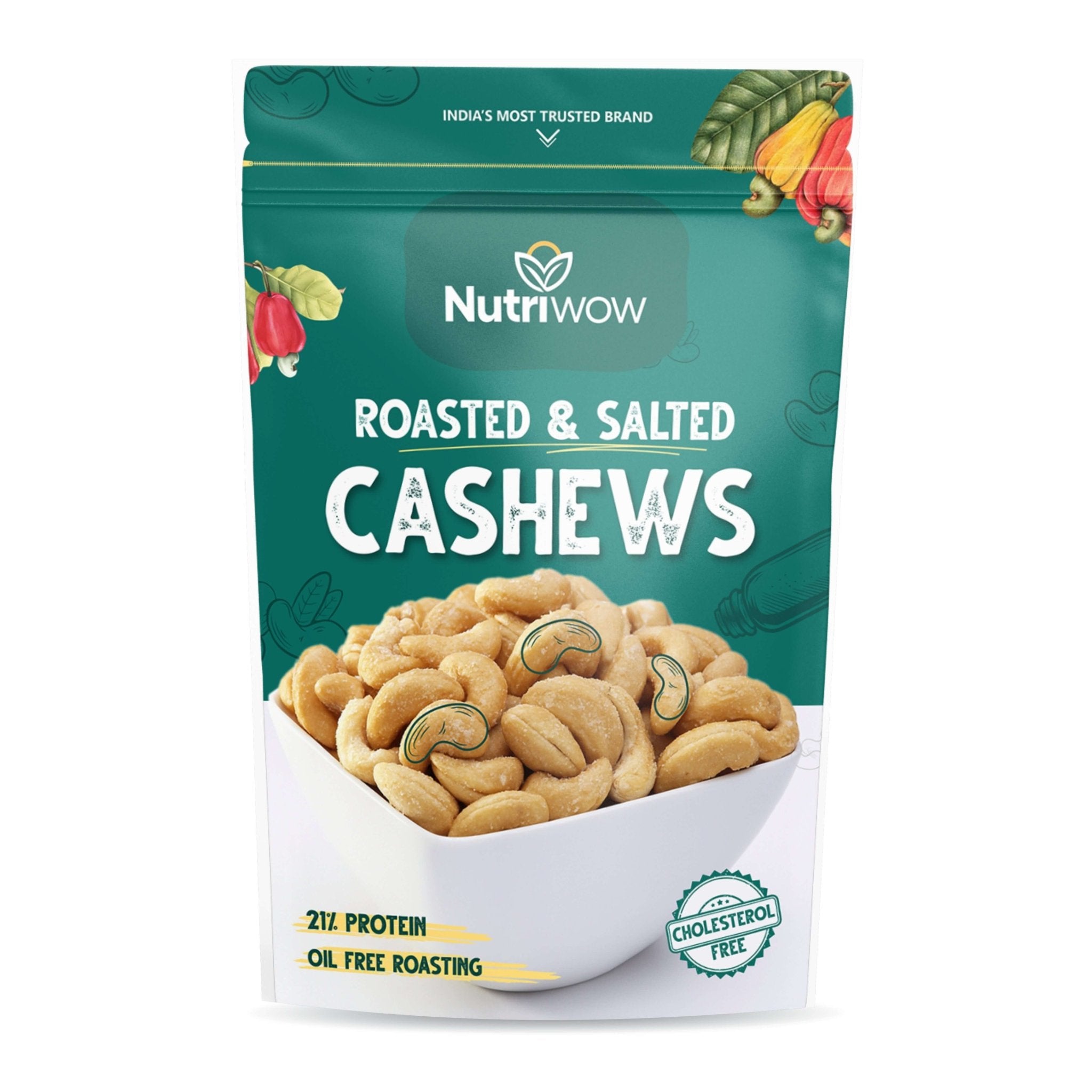 Nutriwow Premium Classic Roasted & Salted Cashew | Kaju - Nutriwow
