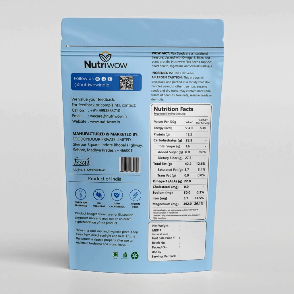 Nutriwow Premium Flax Seeds | Alsi Beej - Nutriwow