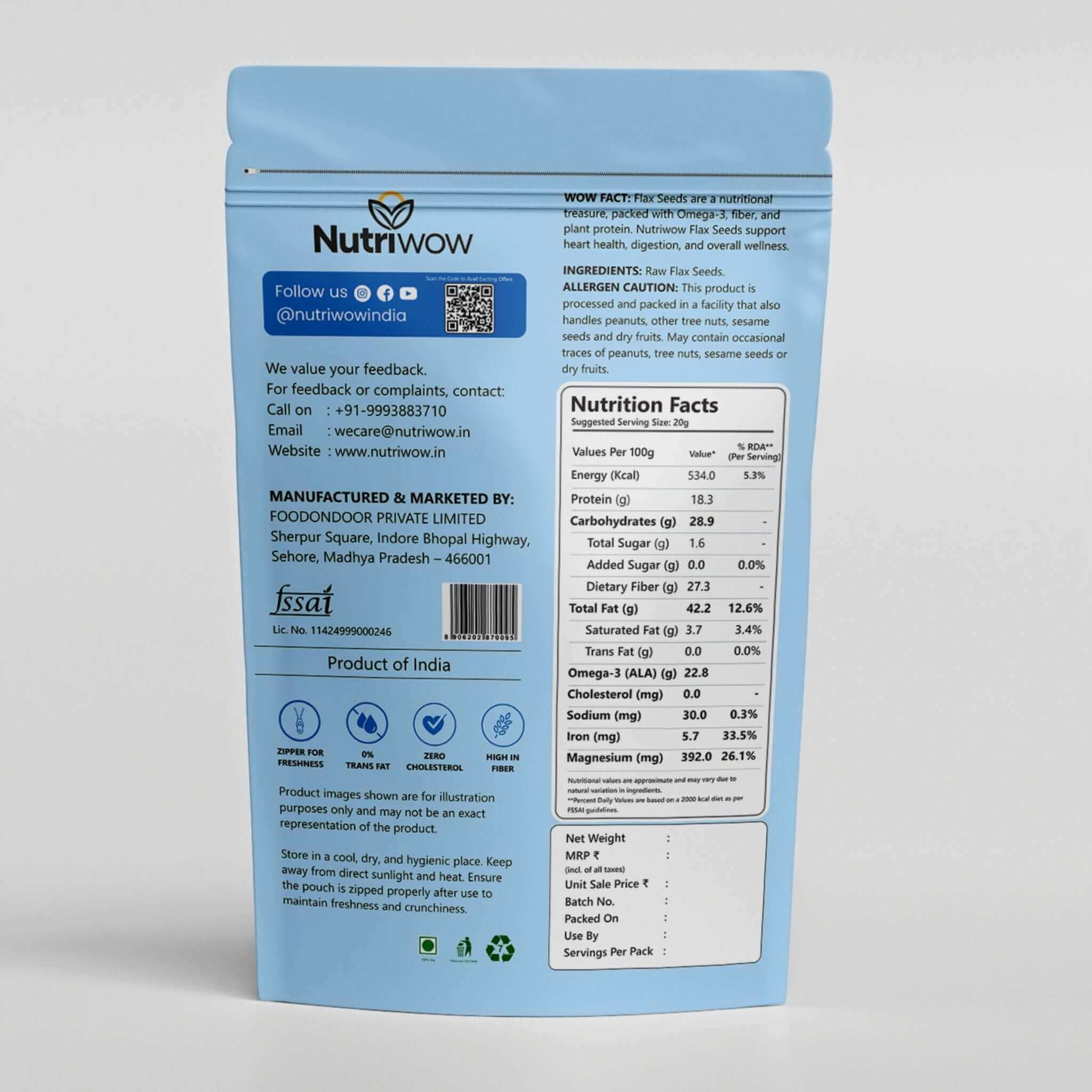 Nutriwow Premium Flax Seeds | Alsi Beej - Nutriwow