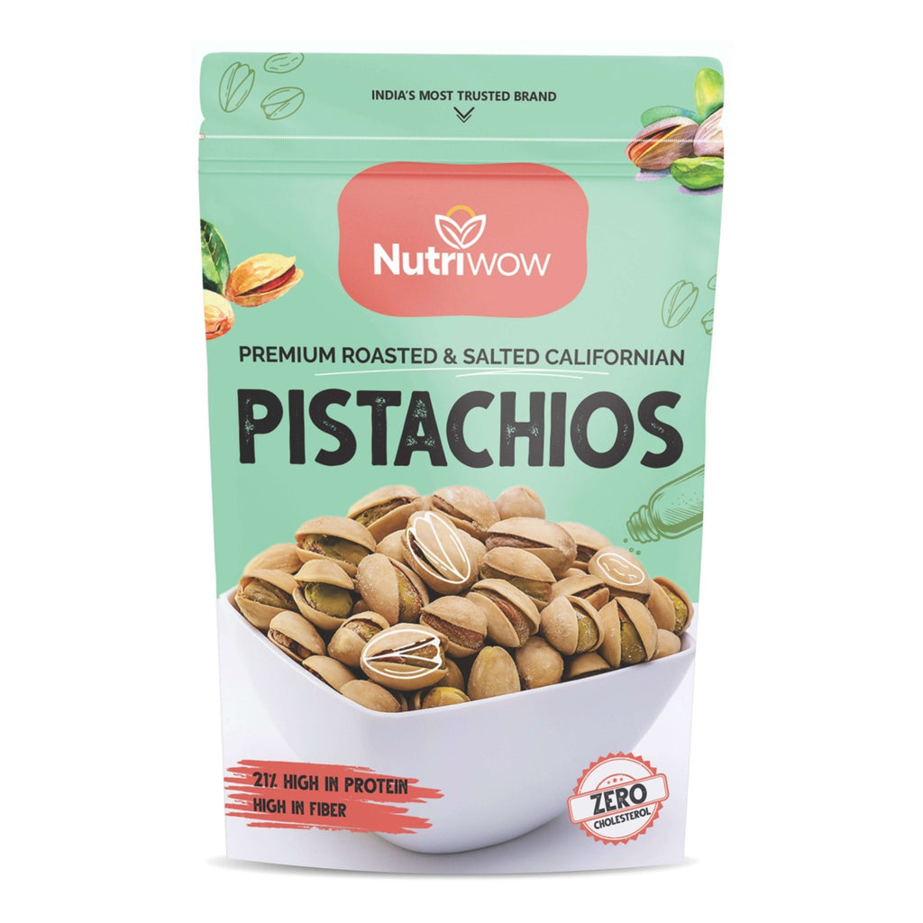 Nutriwow Premium Salted Pistachios | Pista - Healthy Snack, High in Protein and Fiber - Nutriwow